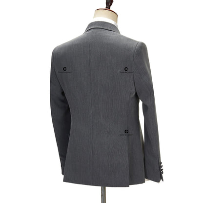 Cenne Des Graoom 2023 New Coat Design Right Side Button Men Suits Jacket and Pants 2 Pcs Set Grey Wedding Dress Groomsman Party Good Vibrations