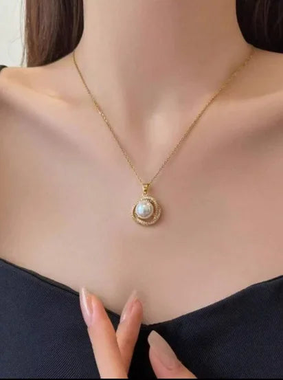 Chic 18K Gold Plated Eco-friendly Brass Pearl Jewelry Set Pearl Earring Necklace Ring For Women Elegant Accessories Dropshipping Good Vibrations