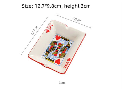 Creative Ceramic Ashtray for Home Office Poker Porcelain Ash Tray Smoking Accessories Living Room Ornament Man Gift Good Vibrations Adult Super Store
