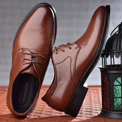 Men's Shoes Black Leather Formal Shoes for Men Oxfords Male Wedding Party Office Business Shoe Man zapatos de hombre Plus Size Good Vibrations