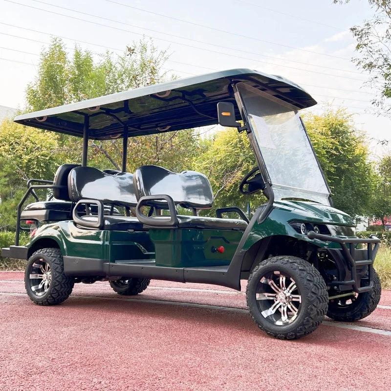 New Hunting Club Street Legal Utility Vehicle Electric Lithium Golf Cart 2/4/6 Seaters Solar Powered Unlimited Electricity Good Vibrations