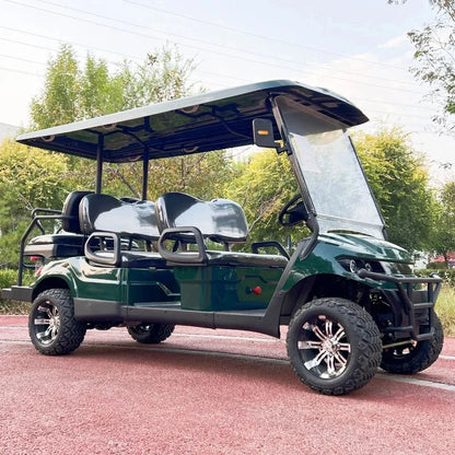 New Hunting Club Street Legal Utility Vehicle Electric Lithium Golf Cart 2/4/6 Seaters Solar Powered Unlimited Electricity Good Vibrations