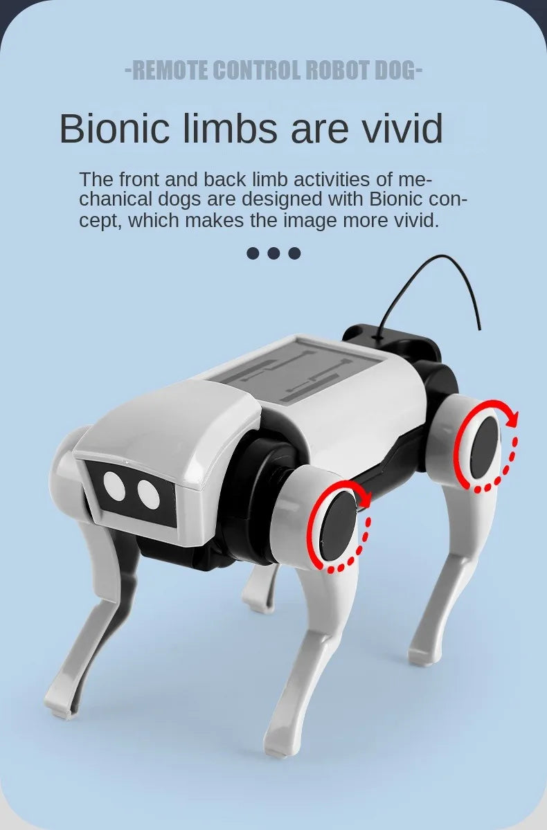 Rc Robot Children's Remote Control Mechanical Dog Toy Science Teaching Diy Assembling Model Electric Set Toys for Boys Kids Gift Good Vibrations