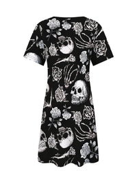 Women's Halloween Costume Gothic Skull Dress Dress for Halloween Day of the Dead Hip Hop Y2k Ladies Clothes Woman Clothing Tops Good Vibrations