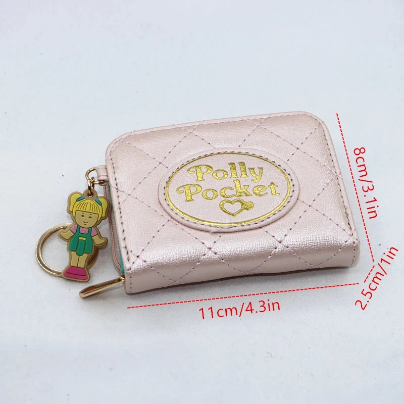Cute Dolls Walle PU cute cartoon student zipper handbag multi-card folding daily pocket walle Good Vibrations