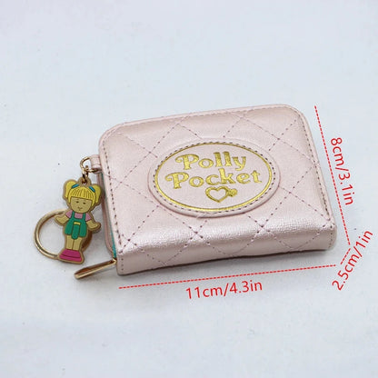 Cute Dolls Walle PU cute cartoon student zipper handbag multi-card folding daily pocket walle Good Vibrations