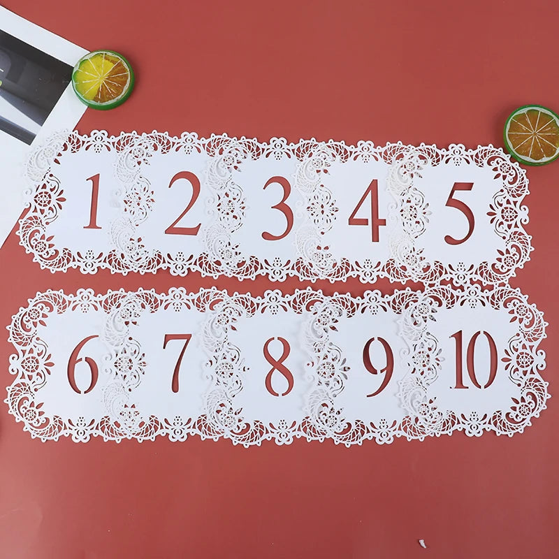 10pcs/set Table Numbers 1-10 11-20 Table Number Cards for Weddings Party Banquet Good Vibrations