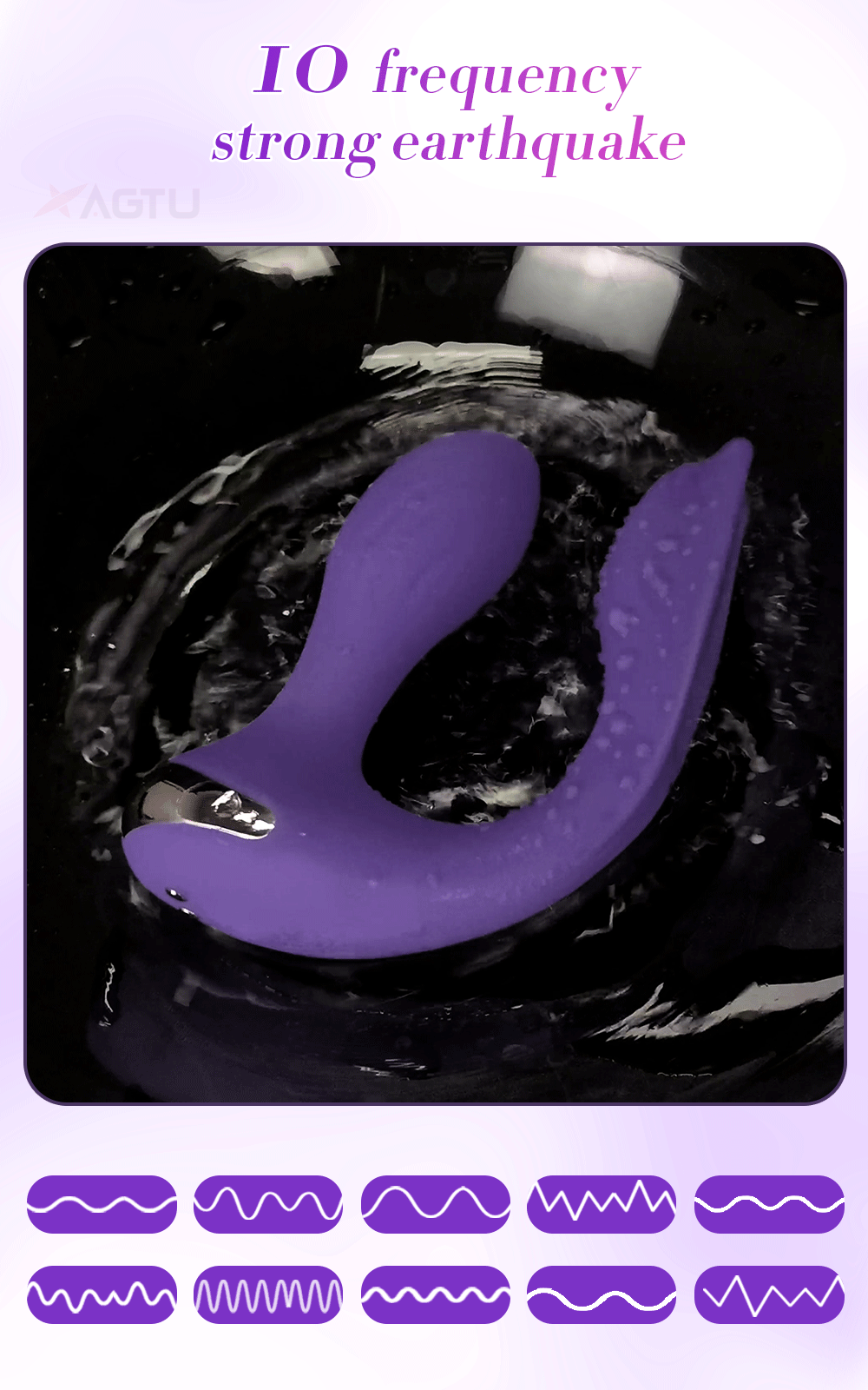 Women Dual Clit Stimulator Ended Vagina Anal Vibrator Female Masturbator Sex Toy