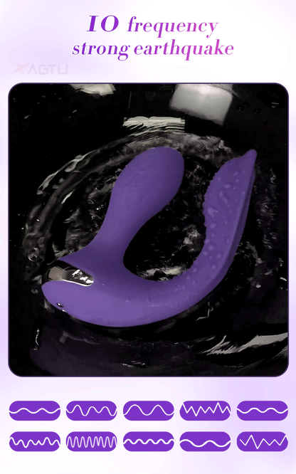 Women Dual Clit Stimulator Ended Vagina Anal Vibrator Female Masturbator Sex Toy