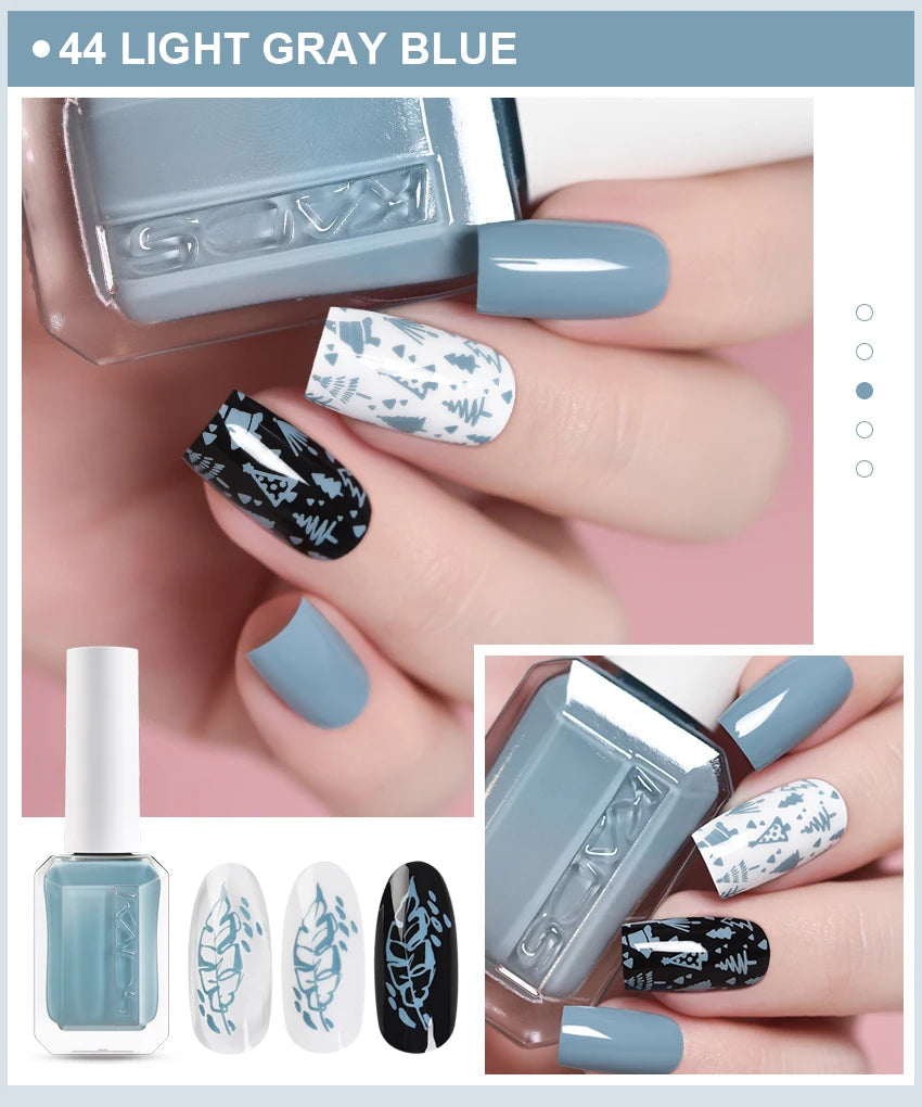 KADS 24 Colors Stamping Nail Polish Black White Gold Silver Nail Art Printing Varnish for Stamp Plate Nail Polish Lacquers Good Vibrations