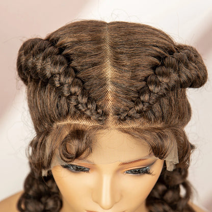 Synthetic Goddess Braided Wigs Cornrow Braided Wigs with Baby Hair Braids Wigs for Women Daily Use Knotless Wigs Good Vibrations