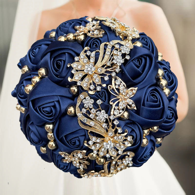 Navy Wedding Bouquet Bridesmaid Bridesmaid Holding Flowers for Wedding Decoration Good Vibrations