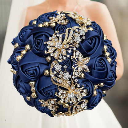 Navy Wedding Bouquet Bridesmaid Bridesmaid Holding Flowers for Wedding Decoration Good Vibrations