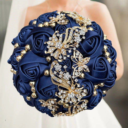 Navy Wedding Bouquet Bridesmaid Bridesmaid Holding Flowers for Wedding Decoration Good Vibrations