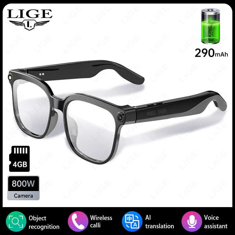 AI Glasses Smart Glasses 800W HD Photo And Video Recording Real-Time Translation Men Glasses For Women Anti-Blue Light Men Gift Good Vibrations