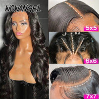 Wow Angel 7x7 HD Lace Closure Wigs 34inch Body Wave Wigs Remy Hair 6x6 HD Lace Closure Human Hair Wigs Pre Plucked Glueless Wigs Good Vibrations