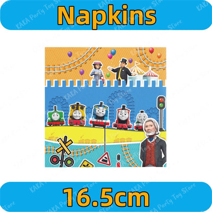 Thomas Birthday Decorations Cartoon Train Balloons Paper Tableware Stickers Backdrop For Kids Boy Girl Party Supplies Toy Gifts Good Vibrations