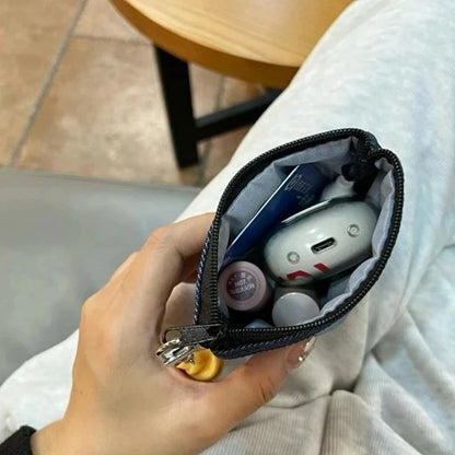 Sanrio Hello Kitty Cartoon Cowboy Pocket Bag Creative Anime Periphery Cosmetics Storage Cute and portable holiday gift for Girl Good Vibrations