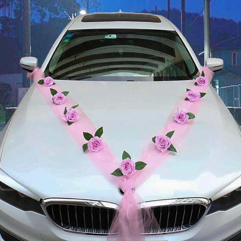 Wedding car decoration, front flower, wedding scene, wedding supplies, main wedding car decoration and decoration set, wholesale Good Vibrations
