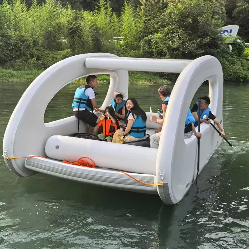Water Inflatable Yacht Slide Portable Storage Outdoor Yacht Solar Perpetual Motion Machine Floating Bed Luya Hovercraft Good Vibrations