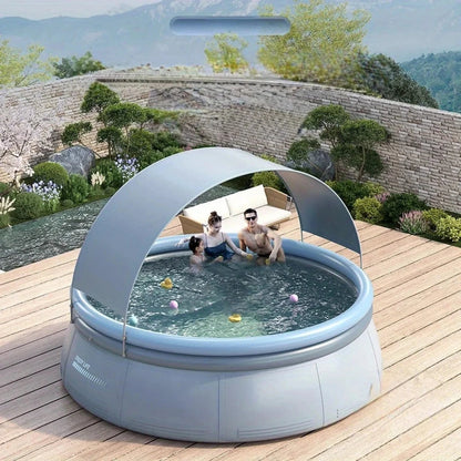 Outdoor Inflatable Swimming Pool Durable 3-layer Reinforced PVC 1200 Gallon Capacity, Can Accommodate Up To 3 People Good Vibrations