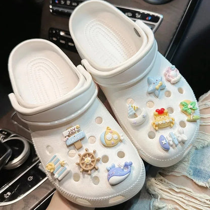 11Pcs/Set Hot Sale Shoe Charms for DIY Cartoon Ocean Decoration Buckle for Garden shoes Accessories Kids Party Girls Gift Good Vibrations