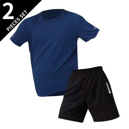 2/4/6 Pcs Plus Size Men's Quick-drying Short-sleeved Shorts Suit Men's Leisure Sports Running Fitness T-shirt Joker Shorts Teen Good Vibrations