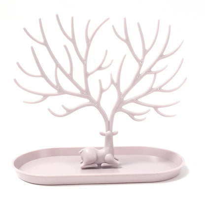 Jewelry Display Stand Tray Tree Storage Racks Earrings Necklaces Rings Jewelry Boxes Case Desktop Organizer Holder Make Up Decor Good Vibrations