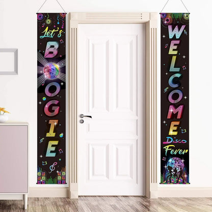 1970s Theme Party Retro Disco Porch Sign 70's Party Rock Boogie Wall Banner Birthday Decoration Good Vibrations