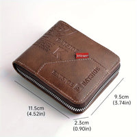 Men's Wallet Made of PU Wax Oil Skin Purse for Men Coin Purse Short Male Card Holder Wallets Zipper Around Money Coin Purse Good Vibrations