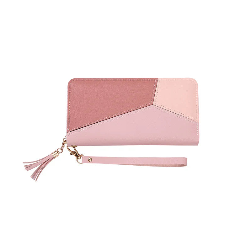 Fashion Zipper Wallets Womens Long Purses Handbags Coin Purse Cards Holder PU Leather Billfold Wallet Good Vibrations