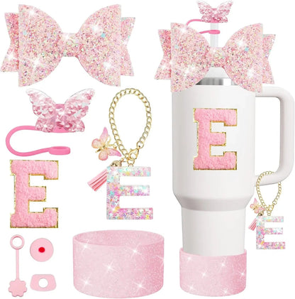 8PCS Cup Accessories Set for Stanley 30oz 40oz Tumbler Straw Topper Cover Cap Boot,Spill Proof Stopper Charm Initials Sticker Good Vibrations Adult Super Store