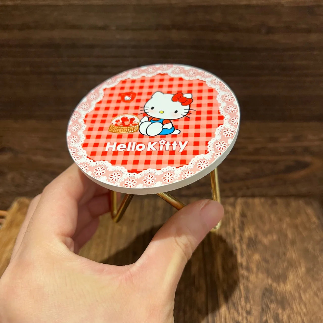 Miniature Wooden Alloy Furniture Toy Display Model Tea Table Round Table Role-Playing Game Decorative Crafts Home Decoration Good Vibrations