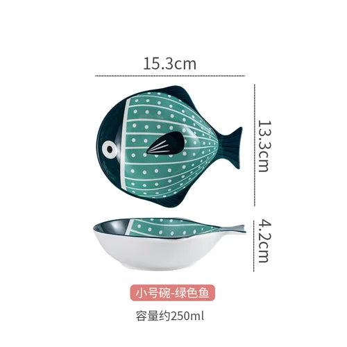 Ceramic Steamed Fish Plate Irregular Household Large Deep Shaped Bowl Cute Dining Table Supplies Good Vibrations