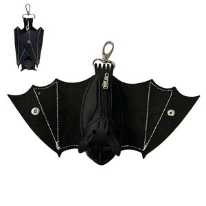Coin Purse PU Leather Bat Gothic Bag Keychain Change Purse with Foldable Wings for Shopping Travel Work School Events Outdoor Good Vibrations