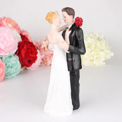 Funny Wedding Cake Toppers Dolls Romantic Bride And Groom Figurines Stand Topper Decoration Supplies Marry Resin Figurine Good Vibrations