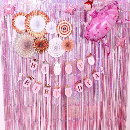 Party Favors Wedding Decoration Party Supplies Photozone Rain Tinsel Foil Curtain Birthday Party Wall Drapes Photo Zone Backdrop Good Vibrations