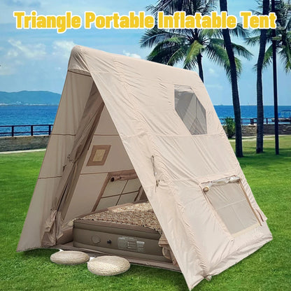 Triangle Inflatable Tent Easy Setup 4 Season 2 Persons Waterproof Windproof Outdoor Tent portable house hiking fishing Good Vibrations