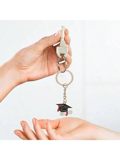 20 Graduation Gifts: Graduation Cap-shaped "Happy Graduation" Keychains. Metal material, suitable for graduation/school return g Good Vibrations