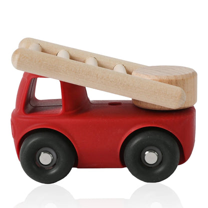 Baby BPA Free Silicone Montessori Toys Food Grade Cartoon Engineering Car Soothing Teether Toys For Newborn Teething Nursing Toy Good Vibrations