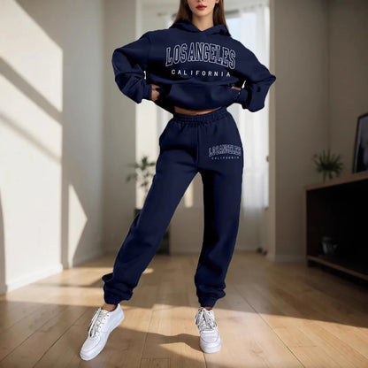 Women's Hoodies Two Pieces Sets Fashion Letter Print Pullover Sweatpants 2Pieces Set Sweatshirts Trousers Suit For Women Hooded Good Vibrations
