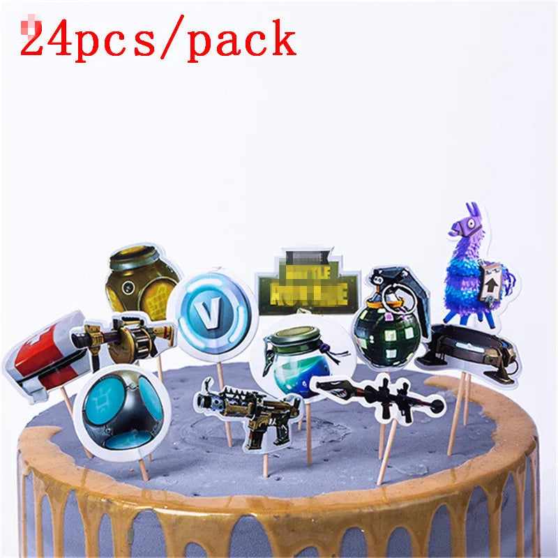 Video Game Fortnitions Birthday Party Decoration Cartoon Alpaca Llama Plate Tablecloth Baby Shower Kids Favors Party Supplies Good Vibrations