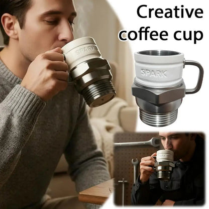 Spark Plug Mug Industrial Coffee Cup For Car Enthusiasts Collectors Mechanics Home Office Desk Garage Display Birthday Gift Good Vibrations