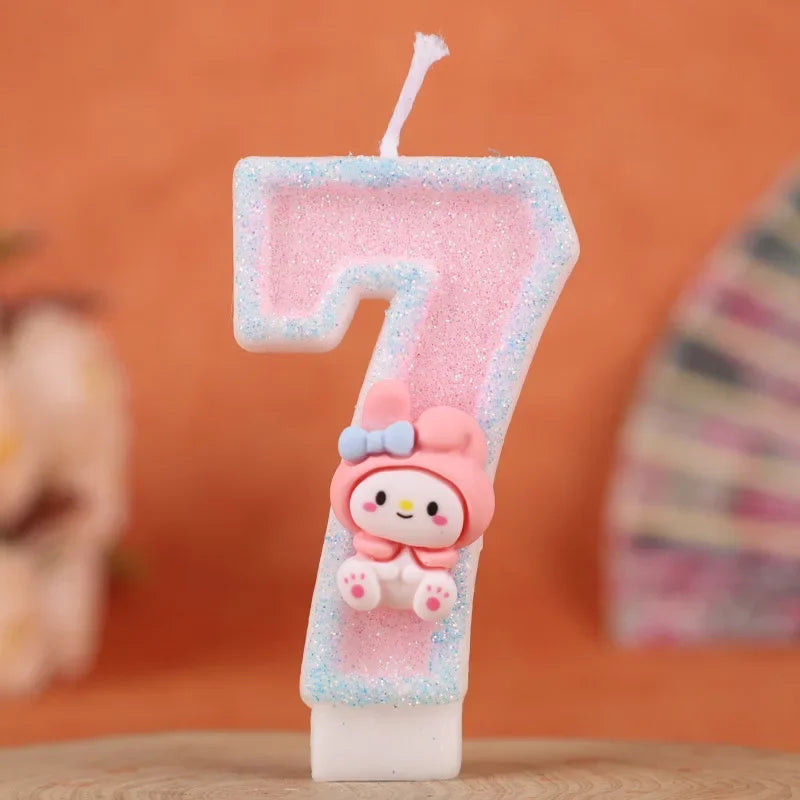 My Melody Birthday Candle Sanrio number Candles Birthday Cake Decoration Anniversary Party Candles Scene decoration supplies Good Vibrations