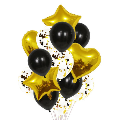 14pcs Rose Gold Mix Star Heart Confetti Latex Balloons Birthday Party Decorations Kids Adult Wedding Anniversary Globos Supplies Good Vibrations