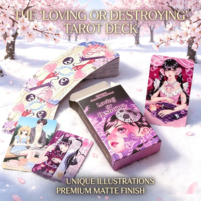 “Loving or Destroying” Anime-style Tarot Deck, 78 Cards per Set (10.2x6.0cm), Destiny Divination Board Game, Witch Prophecy Card Good Vibrations