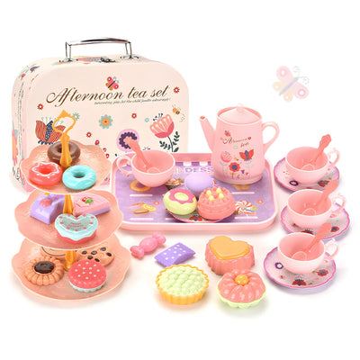 Toy Tea Set for Little Girls.Tea Party Set Toys for Kids Girls Pretend Play Snack Toy.Toddler Afternoon Tea Sets Toys
