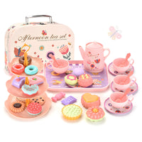 Toy Tea Set for Little Girls.Tea Party Set Toys for Kids Girls Pretend Play Snack Toy.Toddler Afternoon Tea Sets Toys Good Vibrations