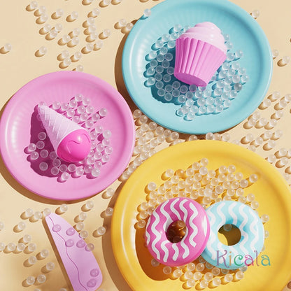 Birthday Cake Toy Play Food Set Realistic Simulation Blowing Candle Kids Pretend Play Dessert Fruit DIY Toy Birthday Gift Good Vibrations