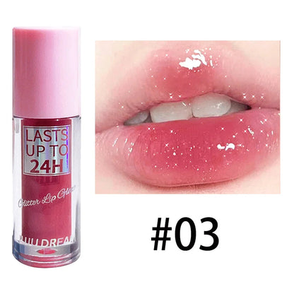 Flowing light Glitter Lip Glaze Long Lasting Lip Gloss Waterproof Liquid Lipstick Makeup Lip Oil Lip Tint Moisturizing Good Vibrations